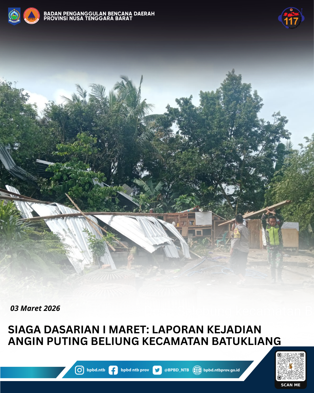 ngentot mutakhir Siaga Dasarian I Maret: Laporan peristiwa semilir pentil Beliung Kecamatan Batukliang